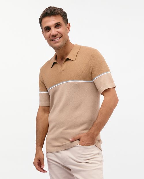 Polo Cuello Camisa Hombre Nando Beige Arena