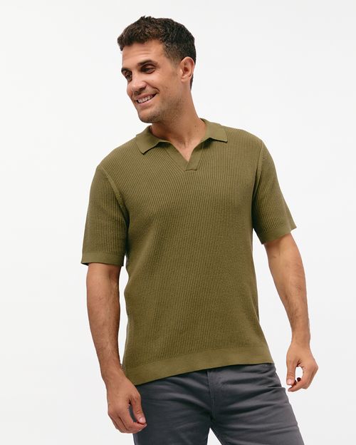 Polo Cuello Camisa Hombre Bruno Verde Frost