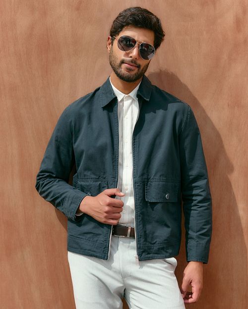 Casaca Hombre Tyler Azul Nautico Seda