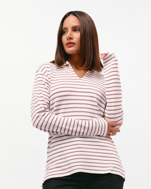 Polo Mujer Lisa Malva Oscuro