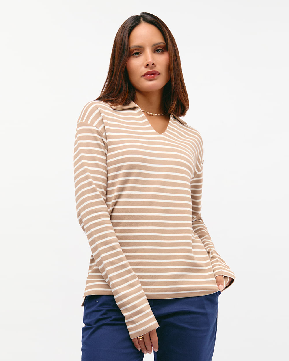 Polo-Mujer-Lisa-Beige-Latte-S