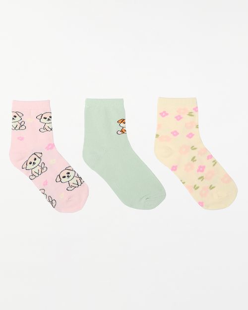 Calcetines Pack X 3 Niña Mora Verde Pad