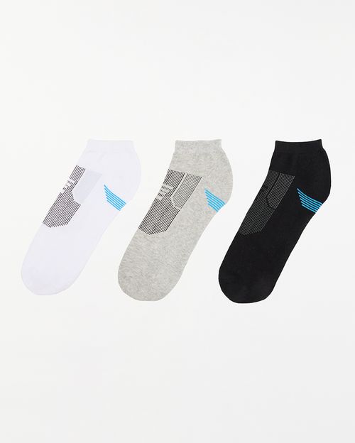 Calcetines Pack X 3 Hombre Franco Blanco/Niquel Poly/Negro