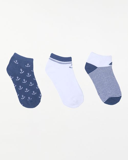 Calcetines Pack X 3 Niño Milcar Azul Náutico