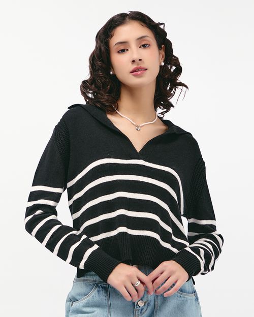 Chompa Mujer New Close Negro