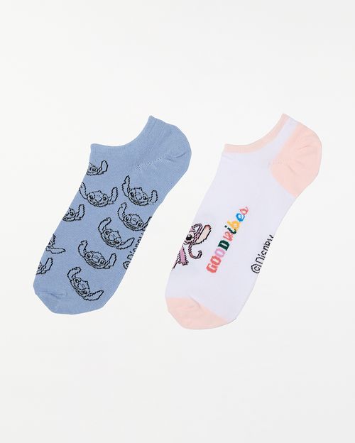 Calcetines Pack X 2 Mujer Olivia Blanco/Azul Suzo