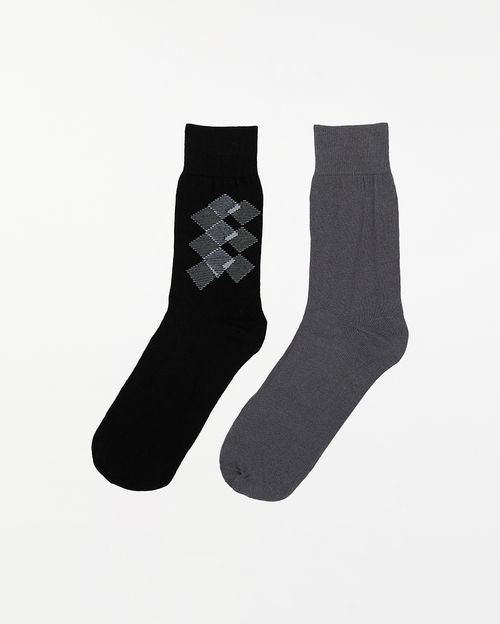 Calcetines Pack X 2 Hombre Formal Negro