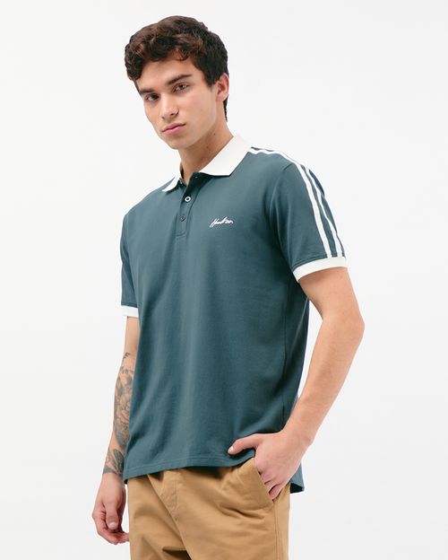 Polo Cuello Camisa Hombre Dasso Verde Botella