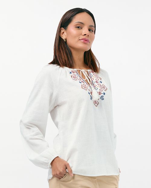 Blusa Mujer Denisse Blanco Optico