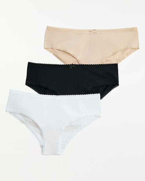 Trusa Pack X 3 Mujer New Kalena Negro/Blanco/Nude