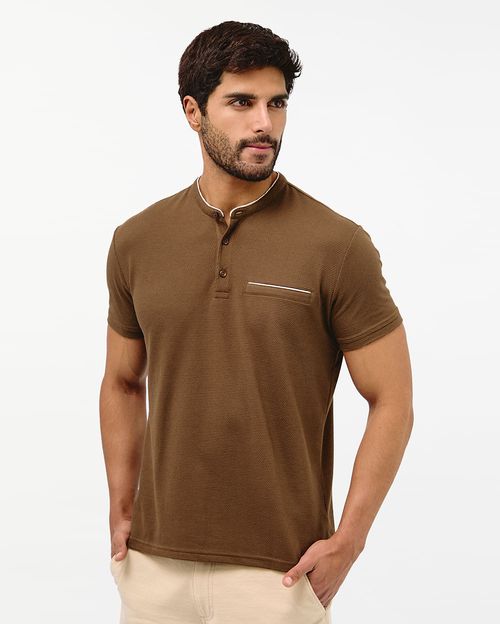 Polo Hombre Azher Marron Chocolate