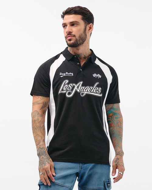 Polo Cuello Camisa Hombre Roger Negro
