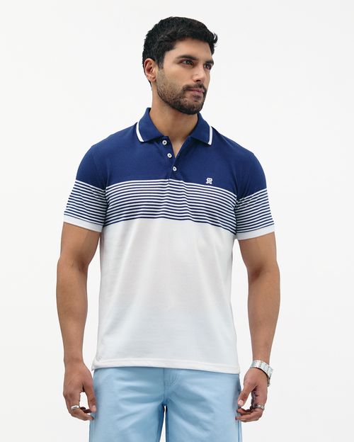 Polo Cuello Camisa Hombre Saylor Azul Real