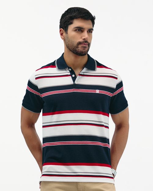 Polo Cuello Camisa Hombre Saylor Azul Oxford