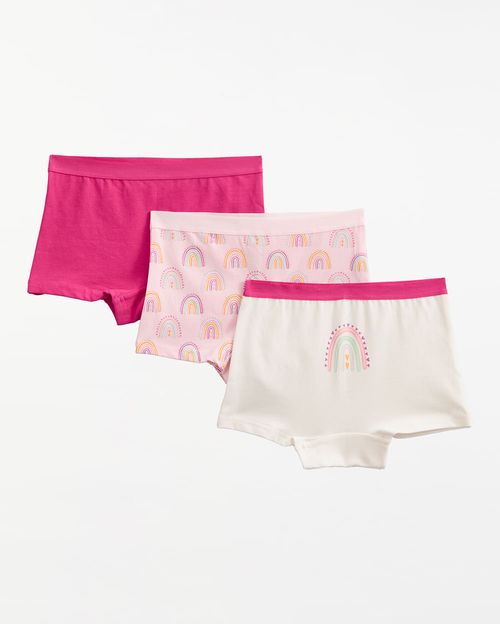 Boxer Pack x 3 Niña Luna Blanco/Verde Agua/Lila Ice