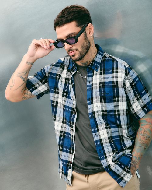 Camisa Hombre Morty Azul Denim