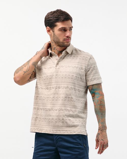 Polo Cuello Camisa Hombre Pako Beige Arena