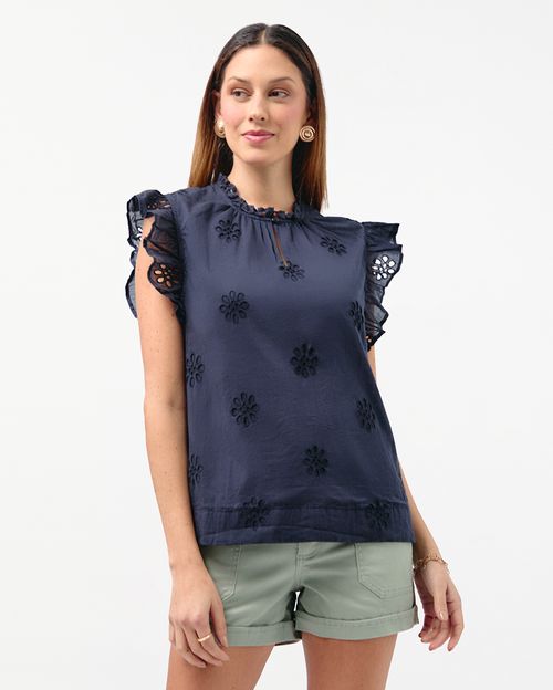 Blusa Mujer Florencia Azul Náutico
