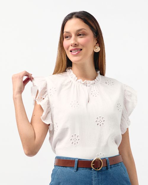 Blusa Mujer Florencia Blanco Optico