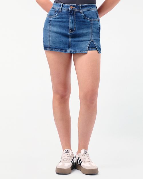 Falda Short Denim Mujer Hellen Total Bio Green