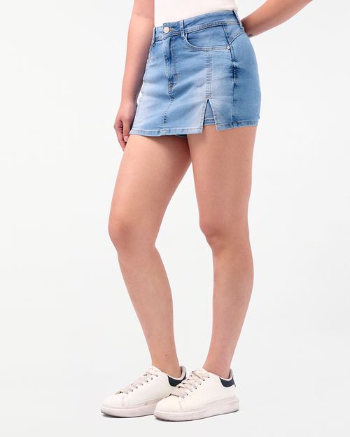 Falda Short Denim Mujer Hellen Total Bio Bleach
