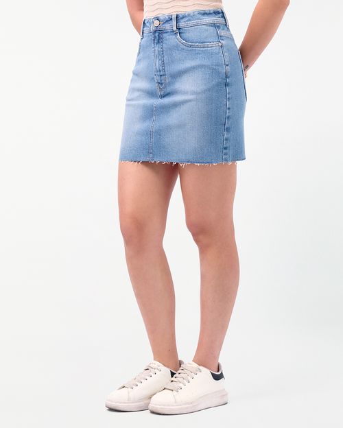 Falda Denim Mujer Zalime Total Bleach