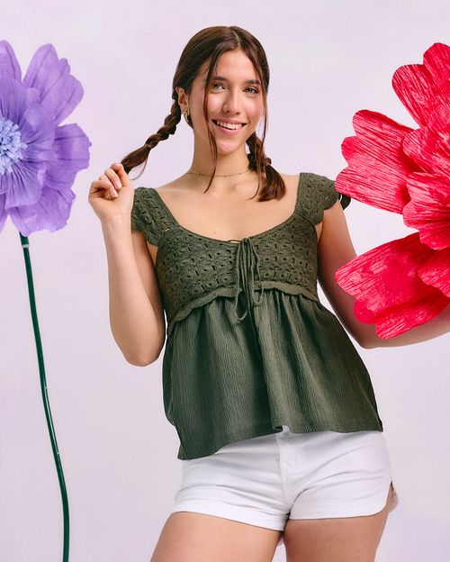 Top Mujer Lory Verde Olivo