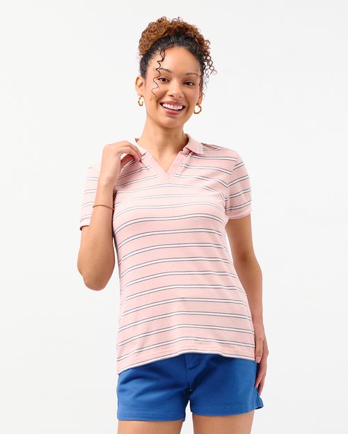 Polo Cuello Camisa Mujer Rose Rosado Wood