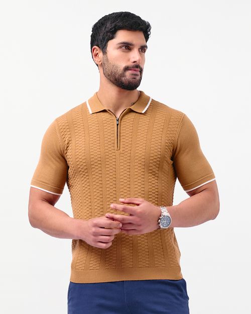 Polo Cuello Camisa Hombre Quinteros Camel