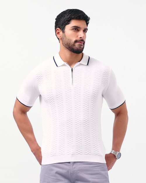 Polo Cuello Camisa Hombre Quinteros Blanco Optico