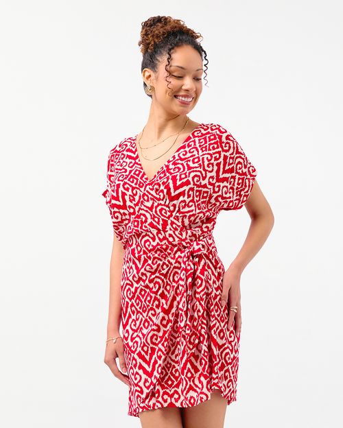 Vestido Mujer Lourdes Print Rojo Taw