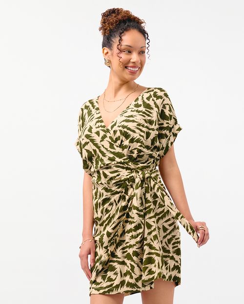 Vestido Mujer Lourdes Print Crema Angora