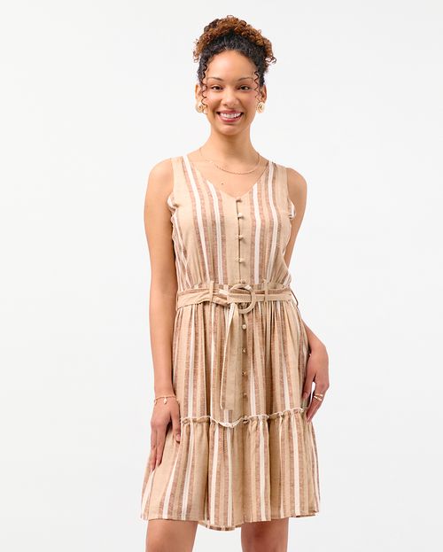 Vestido Mujer Martina Print Crema Pastel