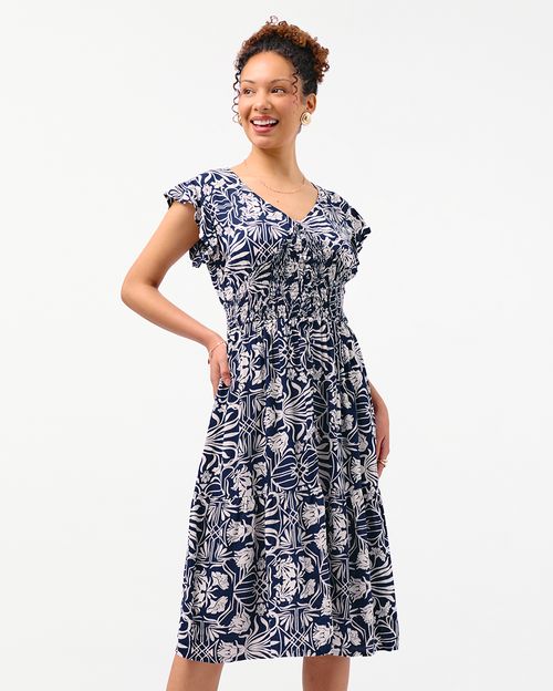 Vestido Mujer Leonor Print11 Azul Atlántico