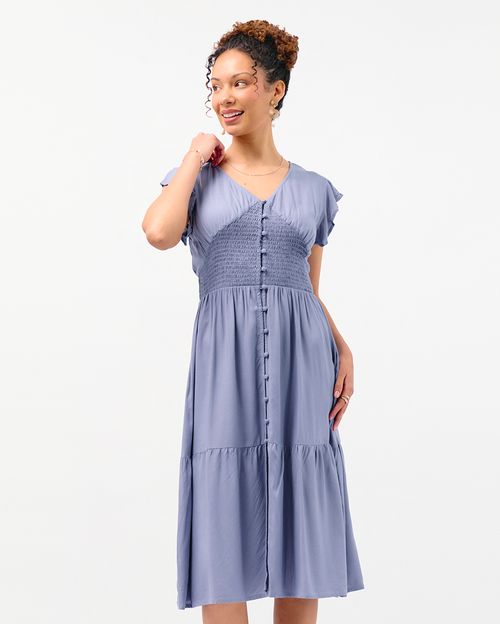 Vestido Mujer Leonor Solid Azul Lava