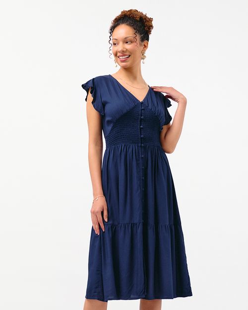 Vestido Mujer Leonor Solid Azul Náutico