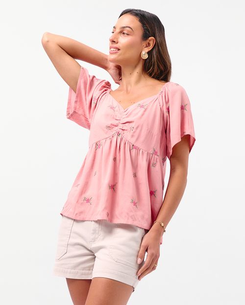 Blusa Mujer Corona Rosado New