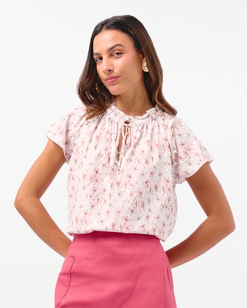 Blusa Mujer Yeni Crema Pastel