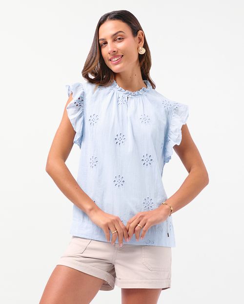 Blusa Mujer Florencia Celeste Artico