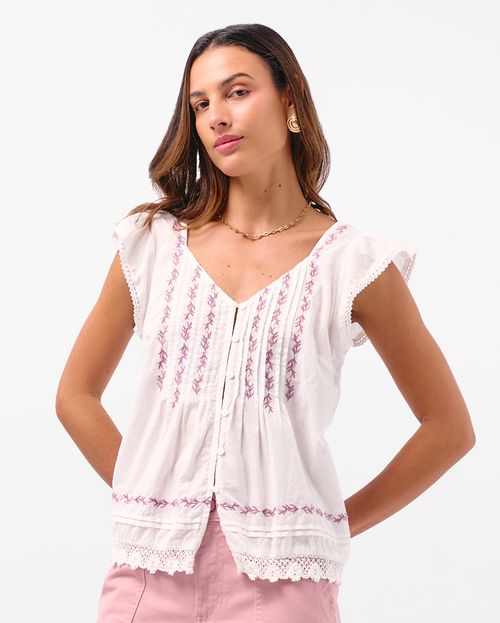 Blusa Mujer Malva Blanco Optico