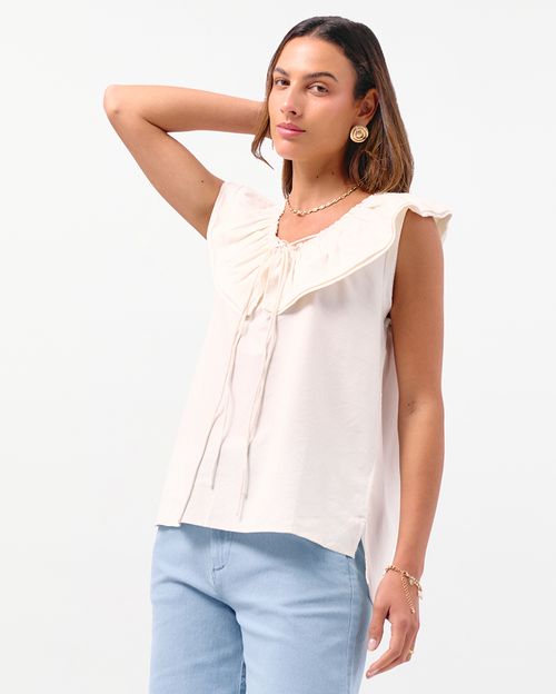 Blusa Mujer Gretta Crema Pastel