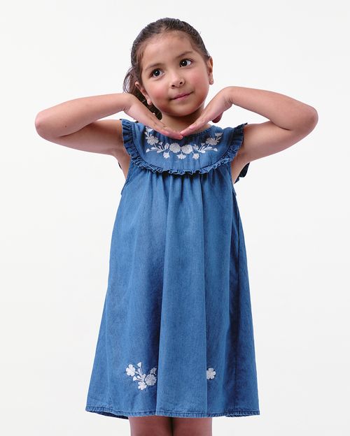 Vestido Denim Niña Romelia Blue Wash
