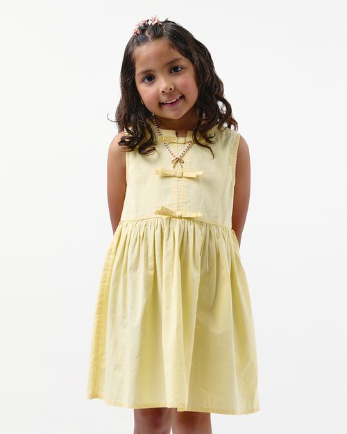 Vestido Niña Catalina Amarillo Pastel