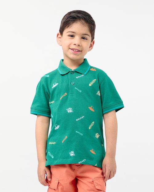 Polo Cuello Camisa Niño Gino Verde Cali
