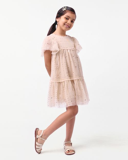 Vestido Niña Diana Beige Crema