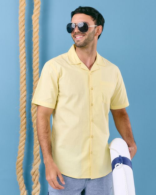 Camisa Hombre Eider Amarillo Pastel