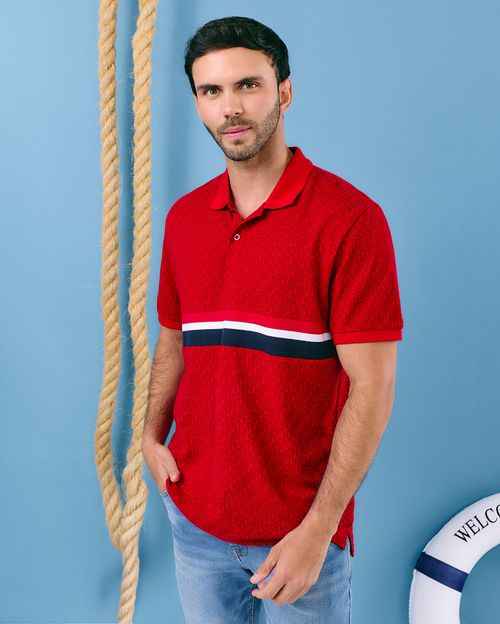 Polo Cuello Camisa Hombre Muriel Rojo Fuerte