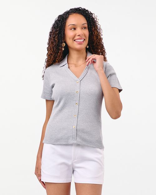 Polo Mujer Supriya Grey Fit Poly Htr