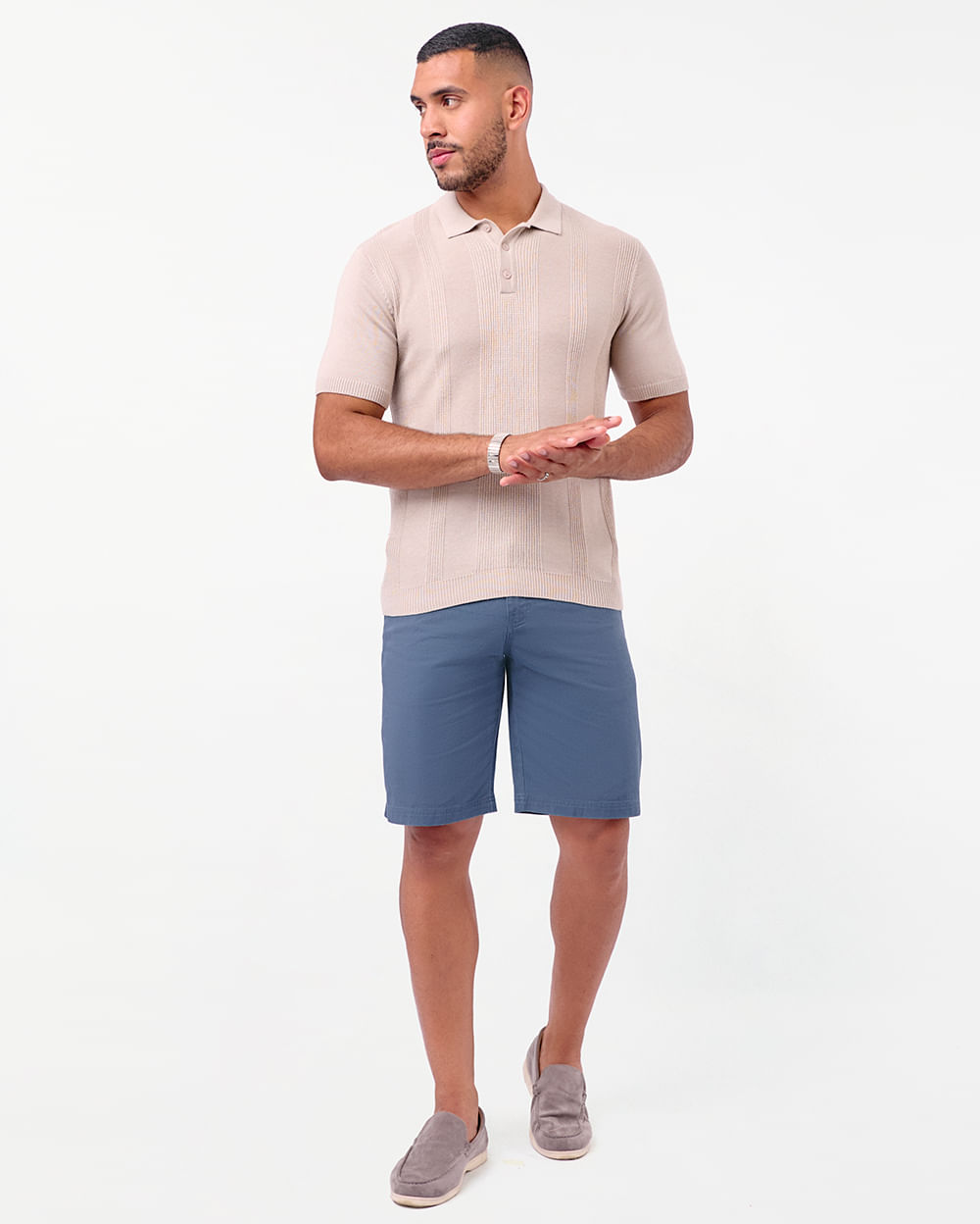 Polo-Cuello-Camisa-Hombre-Barcos-Beige-Arena-M