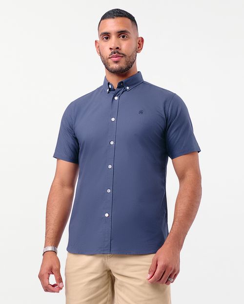 Camisa Hombre Connor Azul Nautico Seda